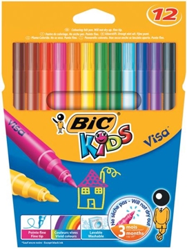 Image de Marqueurs Bic Kids VISA, étui de 12 fins